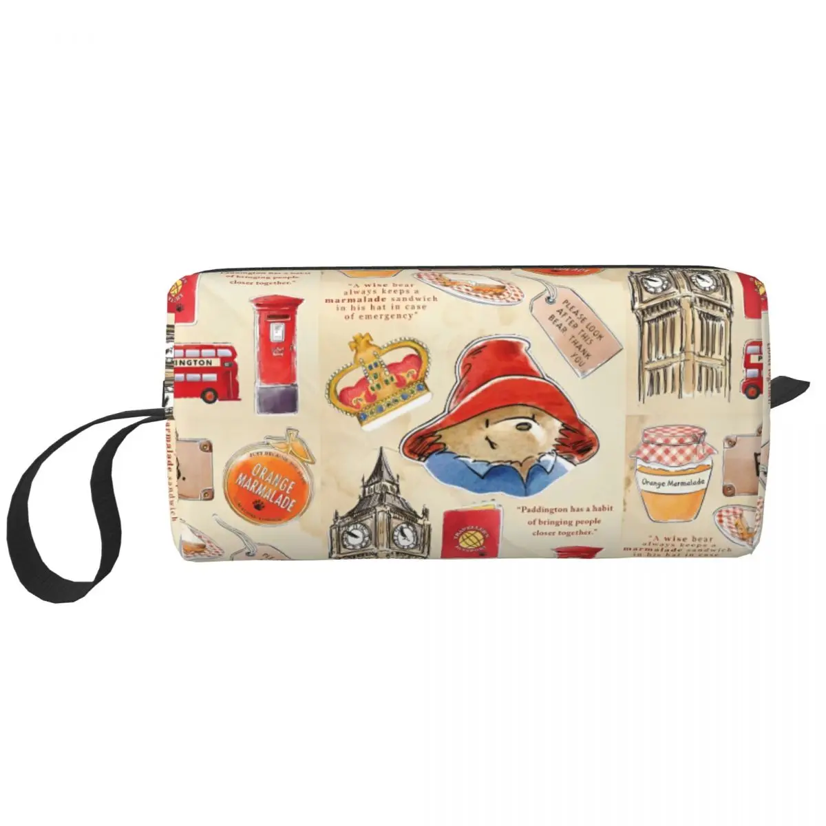 

Paddington Bear Makeup Bag Travel Cosmetic Bag Men Women Movie Toiletry Bags Dopp Kit