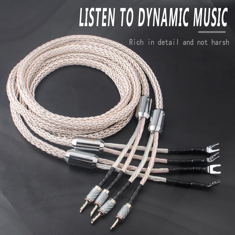 Audiophile  Microspace Monocrystalline Copper Silver-plated Audio Speaker Cable HIFI Speaker Cable