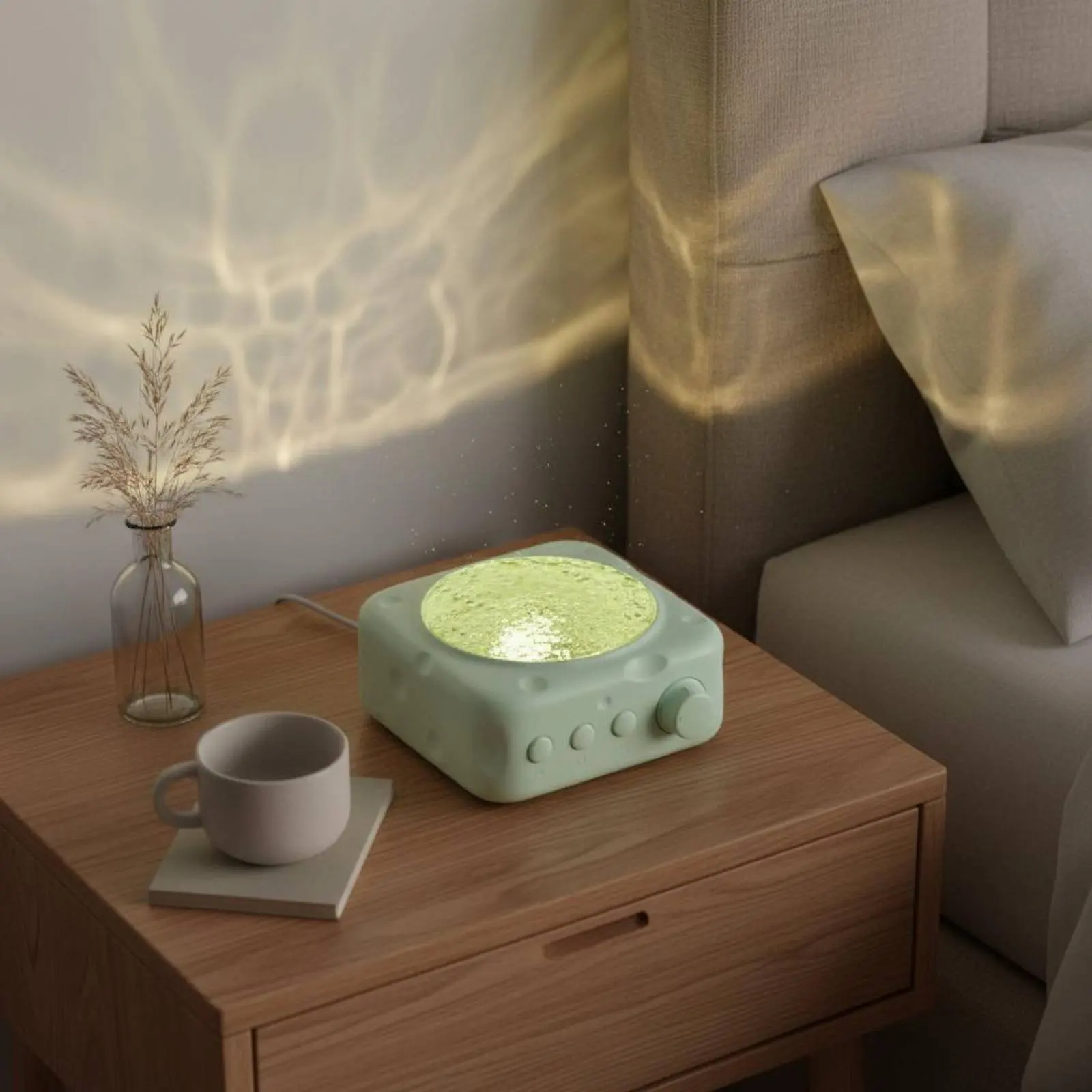 水波ディスプレイスピーカー-心地よい雰囲気-チーズデザイン-bluetoothスピーカー-部屋の装飾-高音質ステレオサウンド