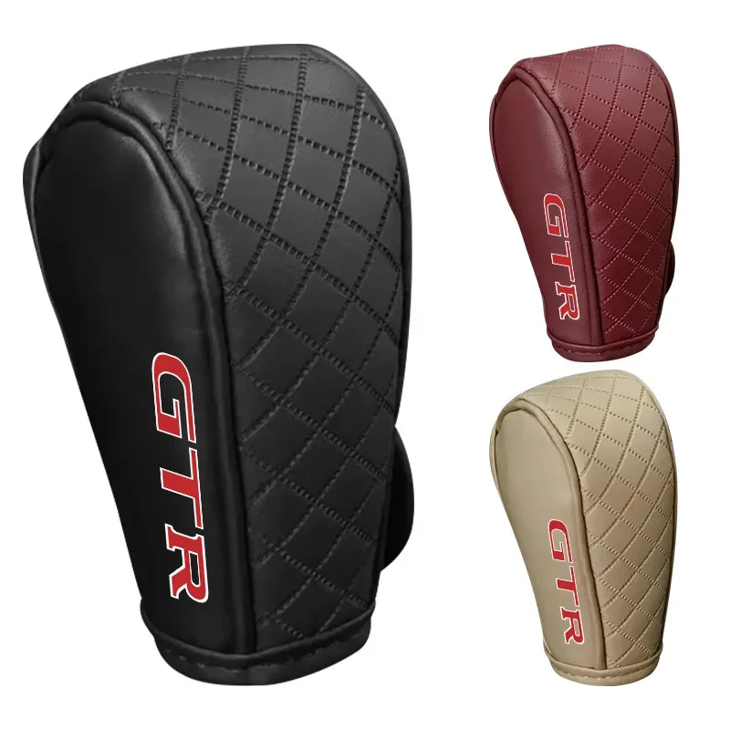 Car Gear Shift Cover PU Leather Shift Lever Cover Gearbox Shifter Knob For Nissan J10 J11 Leaf Kicks GTR X-trail Tiida Qashqai