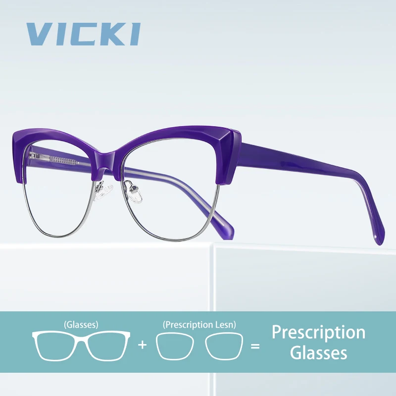 

VICKI Cat's Eye Simple and Stylish New Design of Anti-blue Glasses Can Be Customized Prescription Photochromic PFD2181