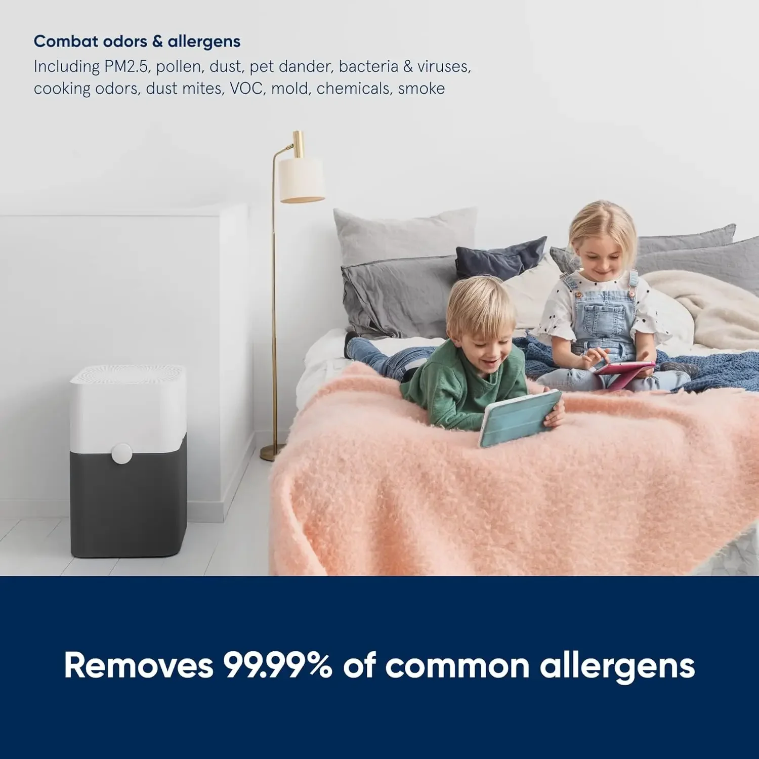 Air Purifier Large Room, Air Cleaner for Dust Pet Dander Smoke Mold Pollen Bacteria Allergen, Odor Removal, for Home Bedroom Liv