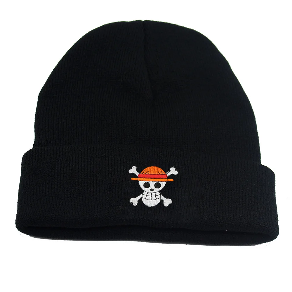 Anime One Piece malha chapéus para adultos, Luffy, Trafalgar Law, Portgas D Ace, Cosplay Cap, gorro quente, traje de desenho animado, inverno