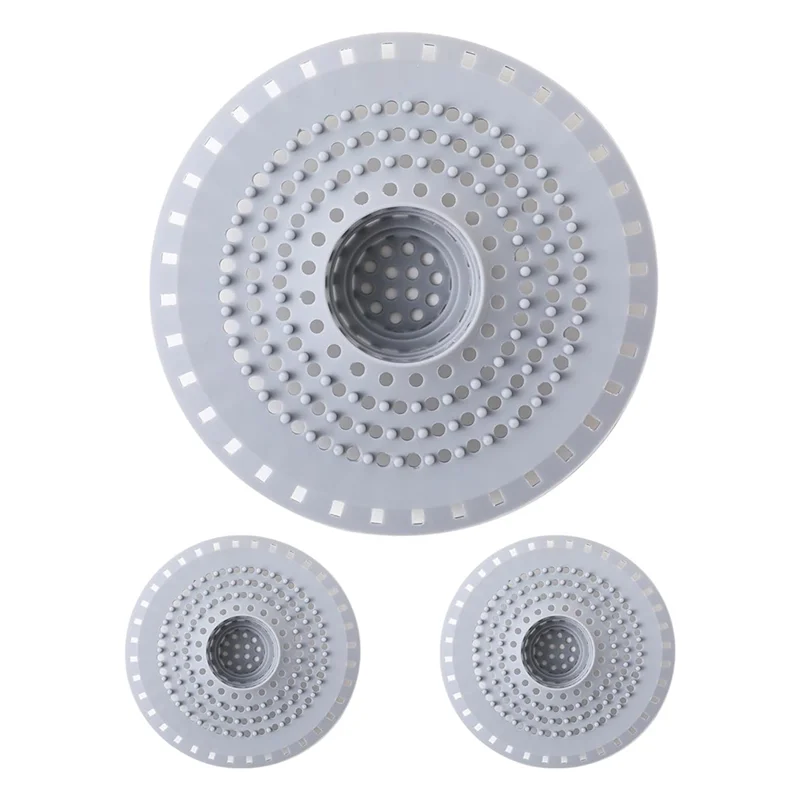 A95I-Bathtub Drain Strainer 3Pcs Set- Rubber Stopper, 5Inch Hair Catcher Trap Tub For Shower Cover For Bathroom Room