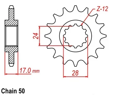 Передняя Звездочка для мотоцикла Honda CBR500 530-1987 CBR600 Hurricane 1988-1987