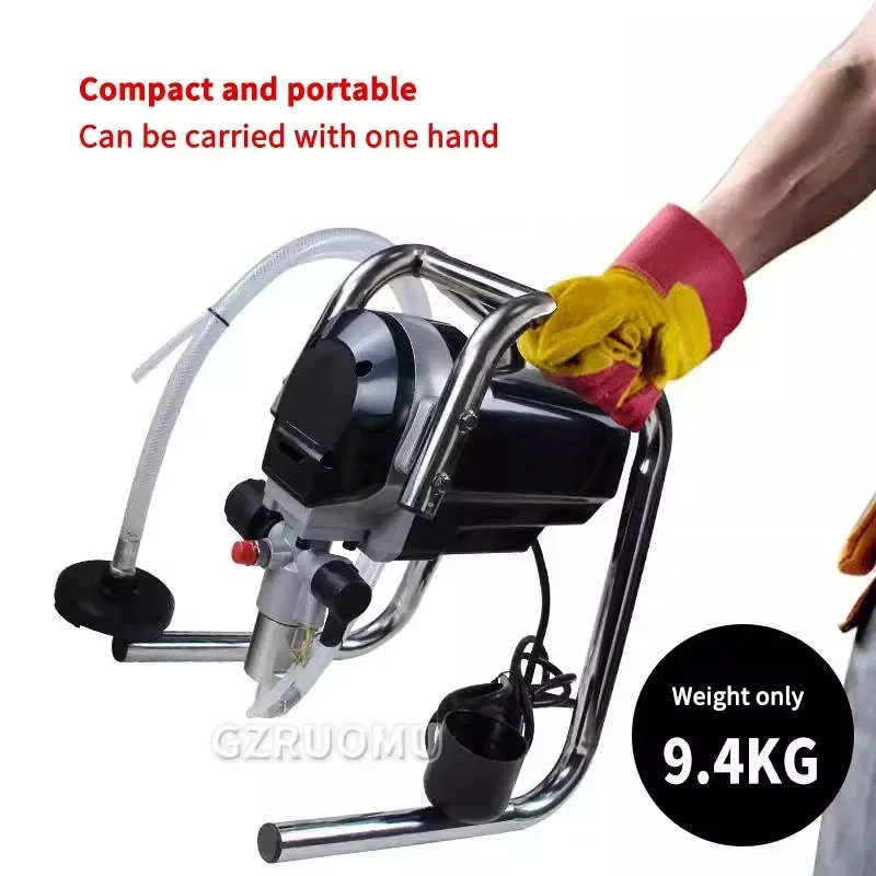 Pulvérisateur de Peinture Électrique Professionnel Sans Air, Machine de Revêtement en Poudre, 750 l/min, pour Meubles, Cour et Mur, 1.2 W