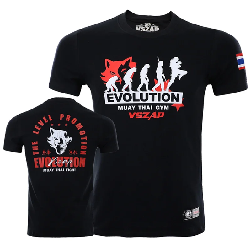 Herren T-Shirts Outdoor Muay Thai Trainingskleidung Modische Schnelltrocknende Atmungsaktive Gym T-Shirts Lässige O-Ausschnitt Kurzarm-Oberteile