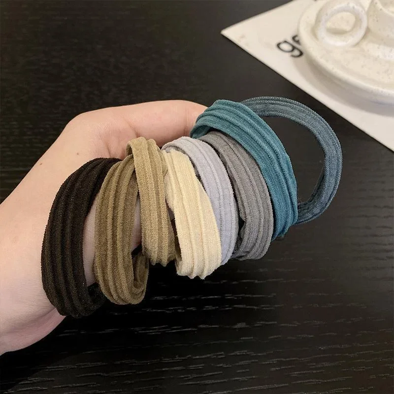 

10pcs/Bag Women High Elastic Seamless Hair Rope Durable Girls No Crease Ponytail Holder Rubber Band Hair Accessories Hair Ties