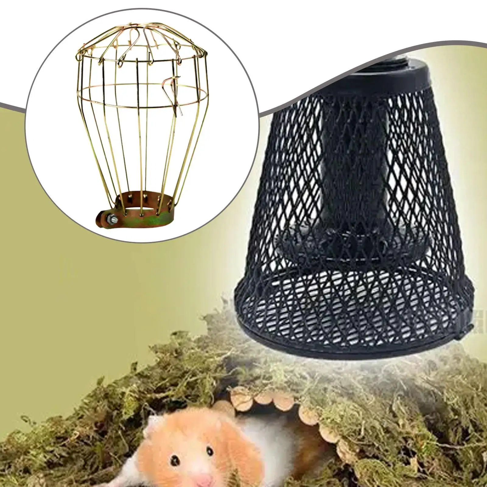 Iron Mesh Heating Lamp Guard Anti Burn Light Cover for Turtle Reptile Brooder Poultry Enclosure