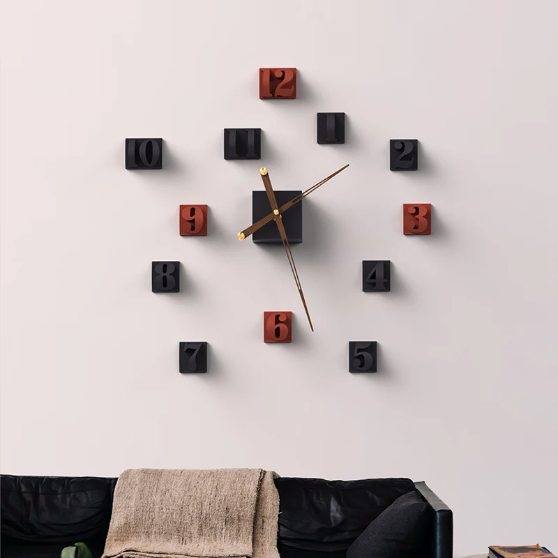 Digital Cement Wall Clocks Minimalist Aesthetic Luxury Quartz Clock Silent Clocks Wall Stylish Watches Living Room Decoration