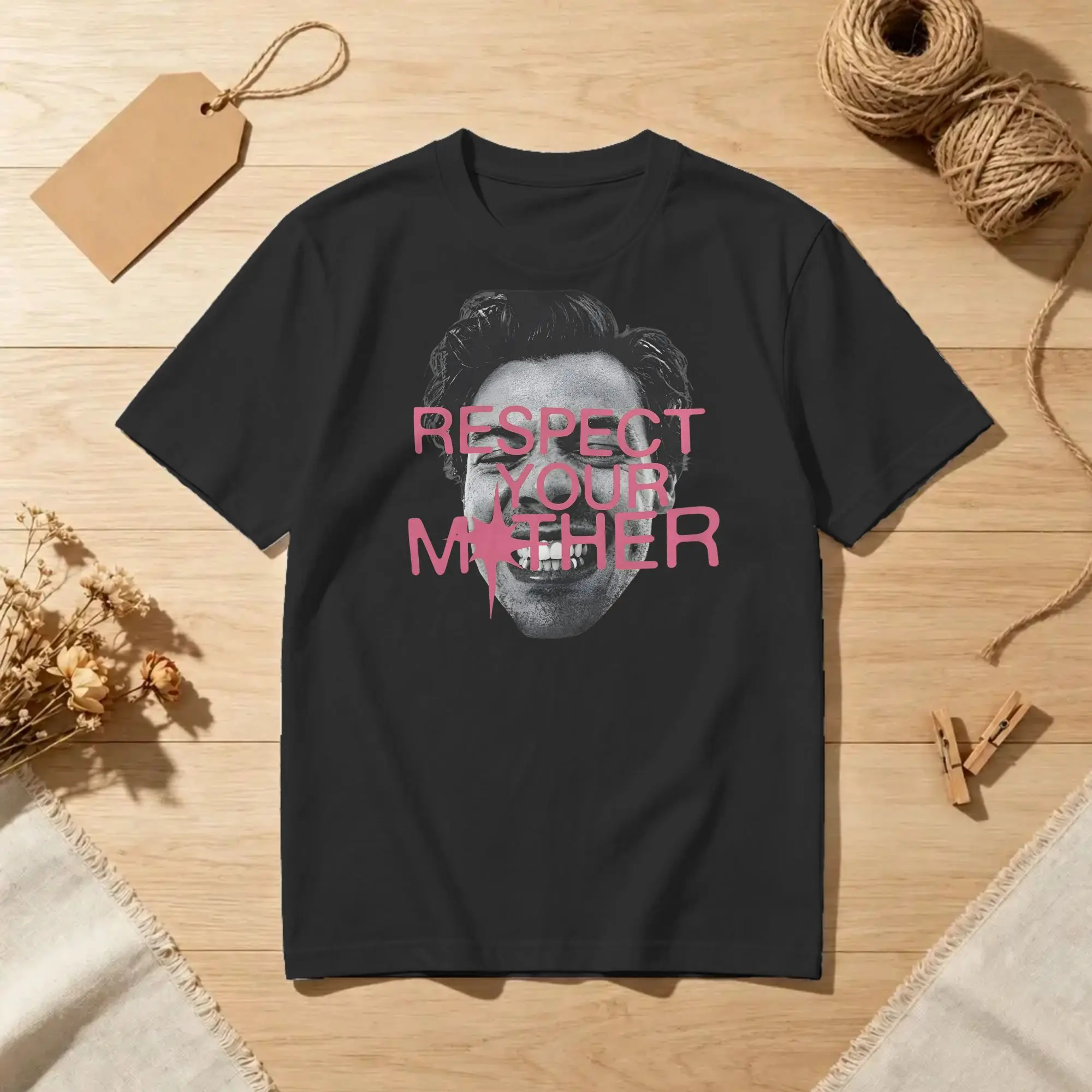 Respect Your Mother Harrys Styles Men Women's T Shirt  Hipster Tees Short Sleeve Round Collar T-Shirt Cotton Classic Clothes