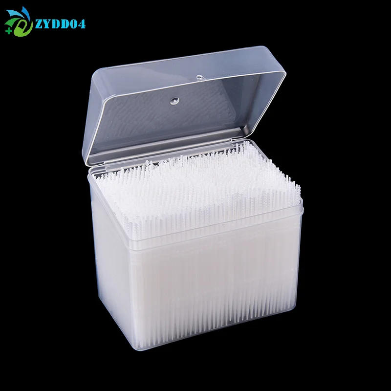 ●1100Pcs/box Plastic Dental Picks Oral Hygiene 2 Way Interdental Brush Tooth Pick