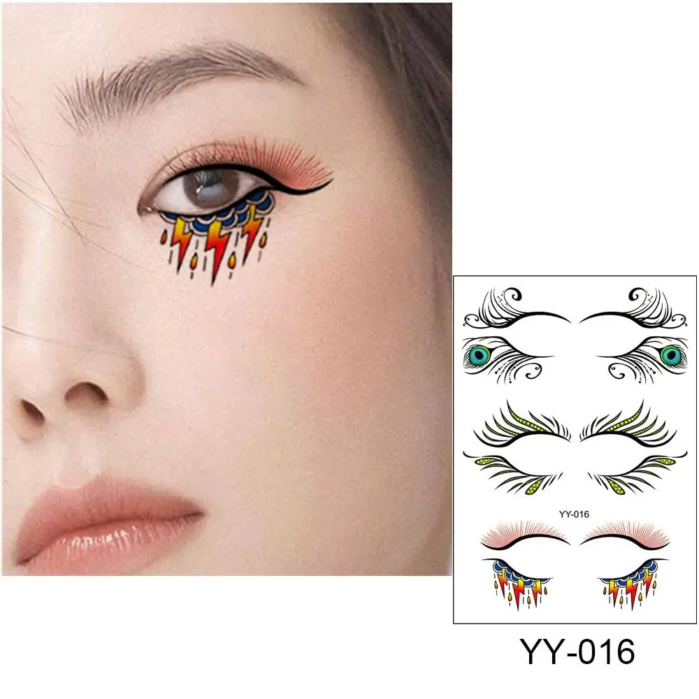 DIY Waterproof Sweat-proof Eye Tattoo Stickers European Style Rice Paper Material Disposable Tattoo Stickers Color Brow Stickers