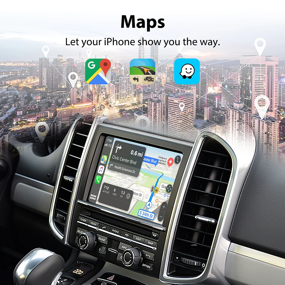 ANYFAR Wireless CarPlay Android Auto For PCM 3.1 Panamera Cayenne Macan Cayma 911 918 Support Mirror Link AirPlay Camera view 3