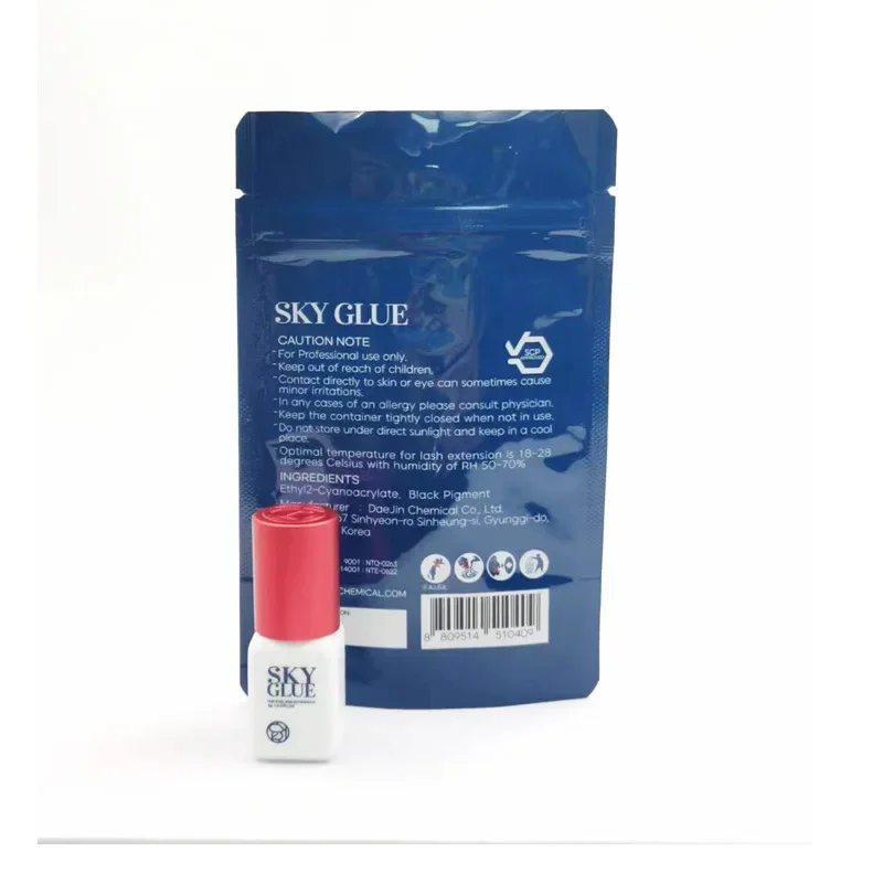 กาวติดขนตาปลอมสูตรต้นตำรับเกาหลี 5 มล. รุ่น Sky Glue S Plus ฝาสีดำ แดง น้ำเงิน ขาว  ติดง่าย แห้งเร็ว ระคายเคืองต่ำ