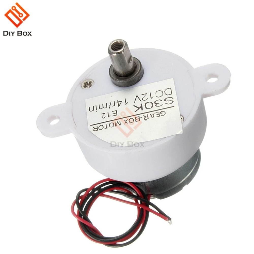 DC 12V Electric Brushless DC Motor High Torque Gear Geared Motor S30K Reduction Motor 7.5/14RPM 2 Wires for Electronic Toys Fan