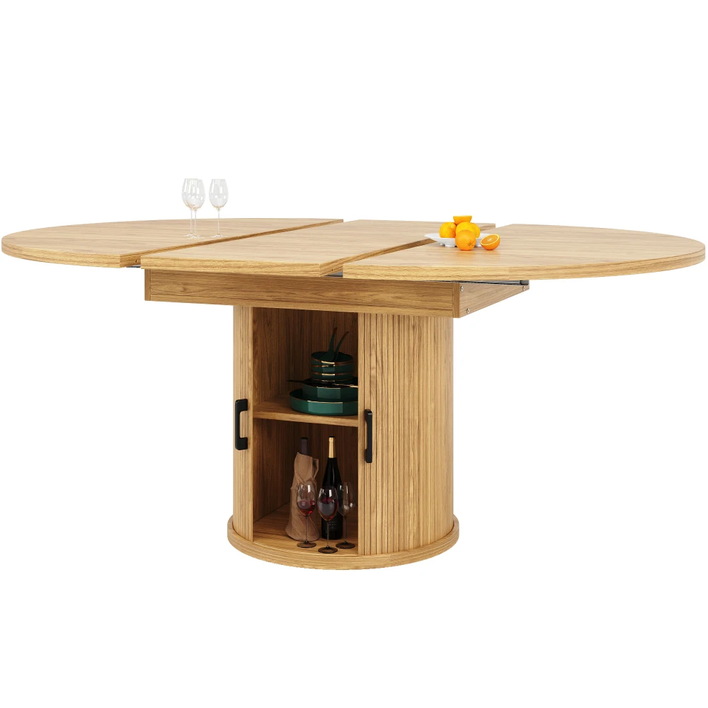 Uitschuifbare eettafel 118-158 cm ruimtebesparende 6-persoons keukentafel verstelbaar aanrecht meubilair voor eetkamer