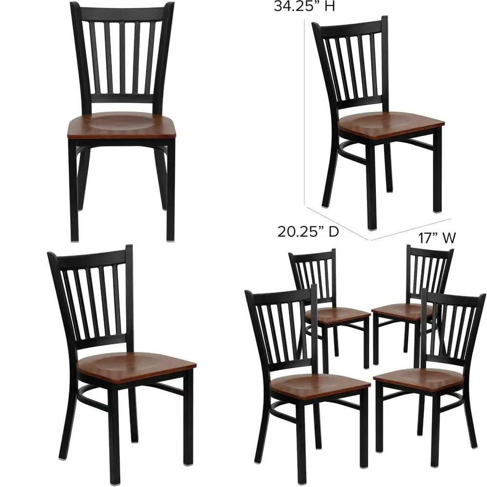 

Набор из 4 металлических стульев для ресторана в стиле HERCULES с сиденьями из вишневого дерева