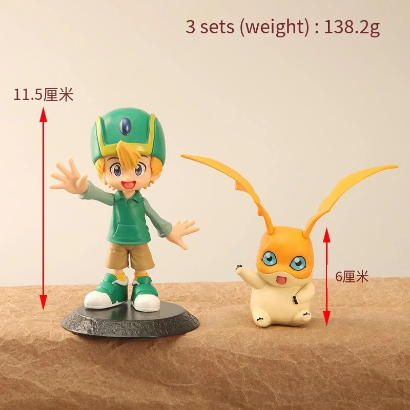 8Pcs/Set Digimon Adventure Yagami Taichi Agumon Ishida Yamato Gabumon Anime Figure Model Doll Collection Toy Kids Birthday Gift