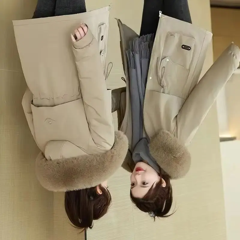 

Зимняя стеганая хлопковая куртка, корейская женская свободная куртка, новая толстая теплая стеганая куртка с капюшоном, модные стеганые парки, повседневное пальто, женский топ