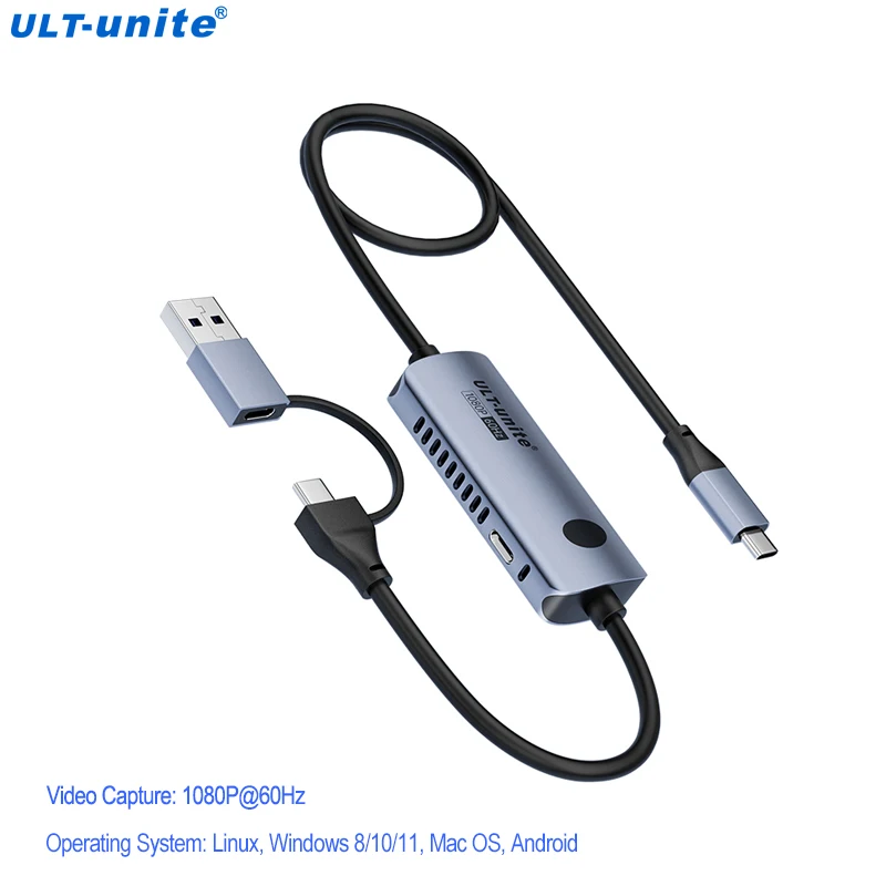 USB C Capture Card 4K@30Hz Type C to USB-A/C Input Video Capture Card 1080P 60FPS Output USB 3.0 100W for Gaming, Switch, iPad