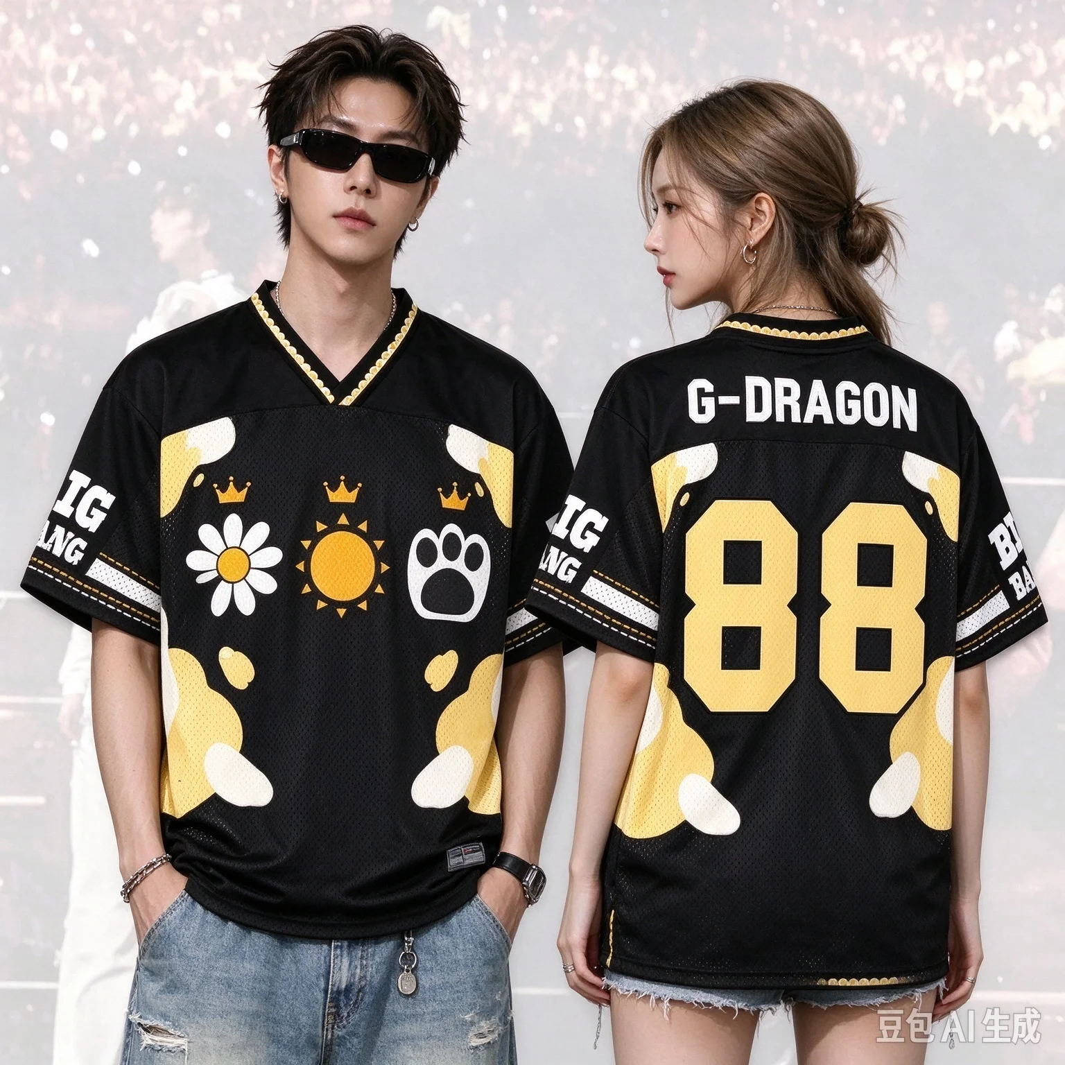 Legendary BIGBANG Daisy Sun Paw G-Dragon TShirt Crown Icons Concert Tour Jersey for Fan Gifts Autumn Winter Mens Women's Tshirt