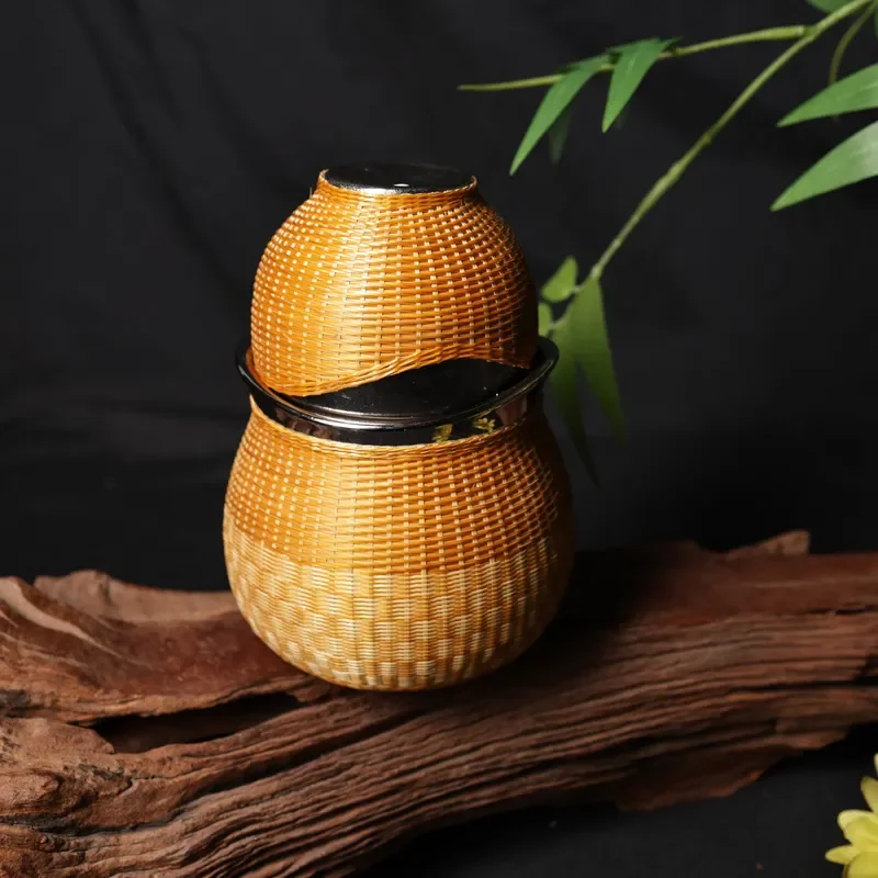 Portable Bamboo Gourd Tea Set Handmade Modern Travel Kit With 1 Pot 2 Cups Anti Scald Design Eco Friendly Gift Box Custom