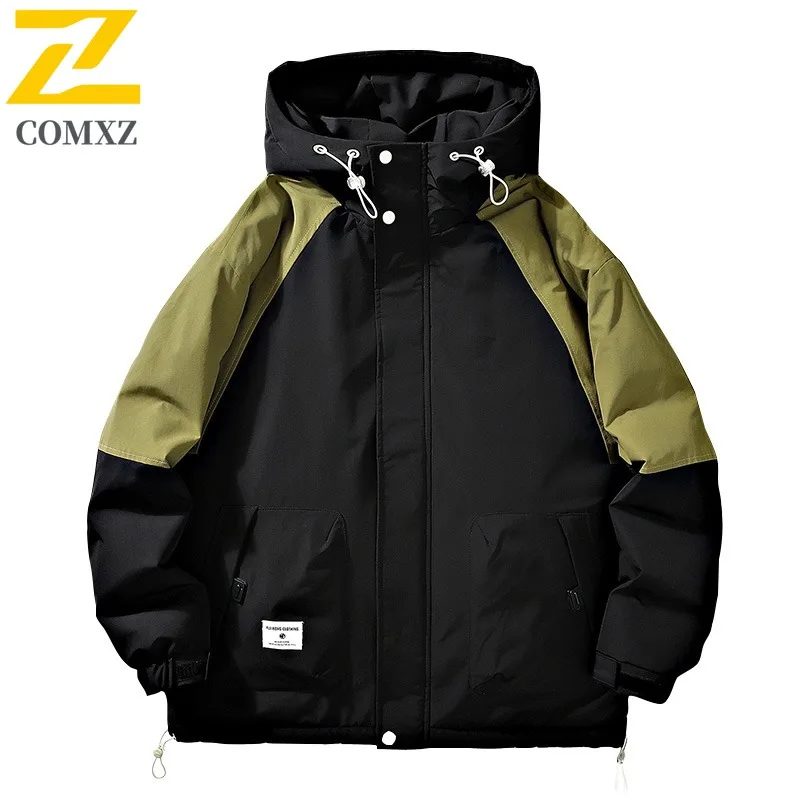 COMXZ أسفل سترة الرجال المعيار الوطني 50% الأبيض بطة أسفل عمال مقنعين الكورية نمط مقاوم للماء سترة واقية تسلق دعوى #5