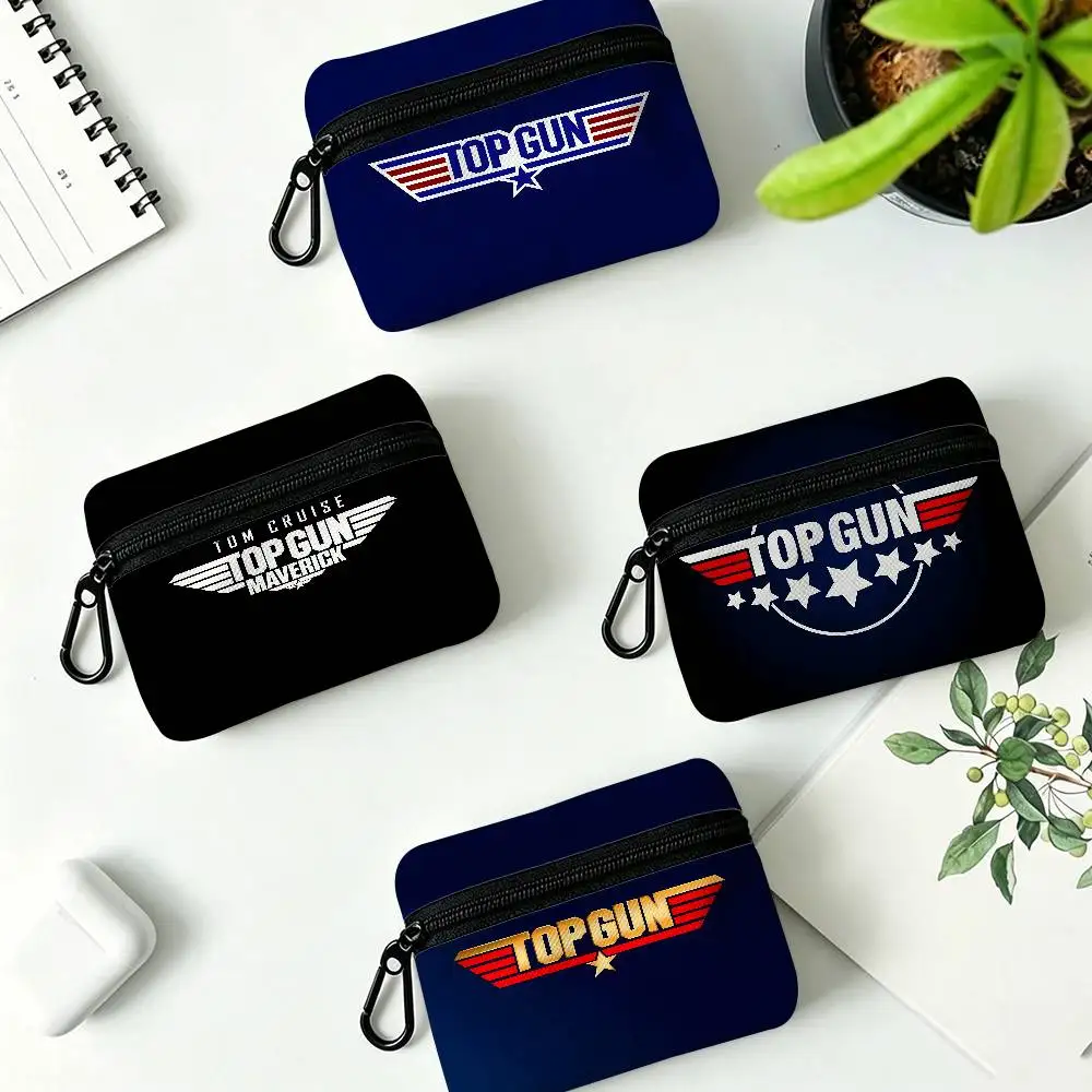 Tom Cruise Maverick Film Top Gun Daily Carry Oxford Fabric Small Coin Purse Multi-use Storage Pouch For Keys Cards Coins