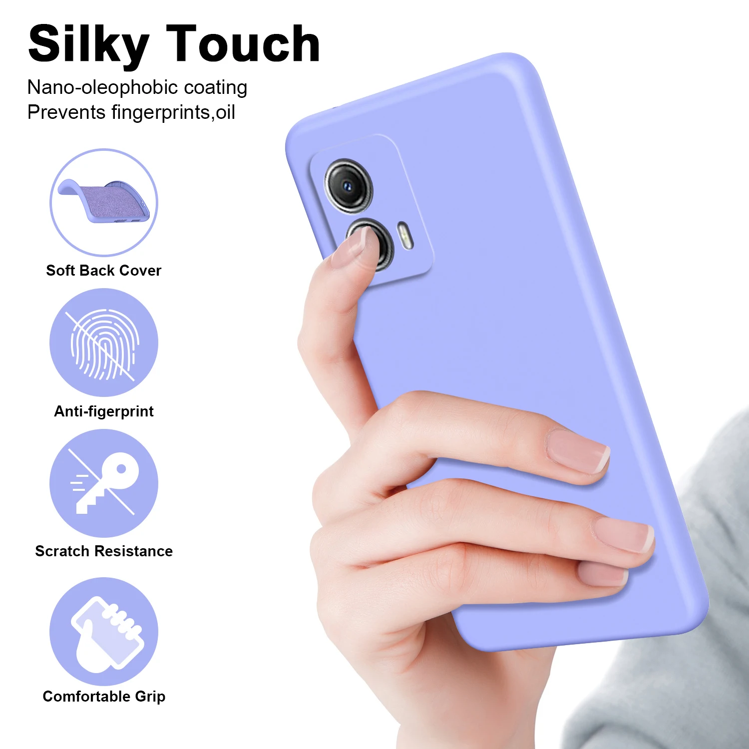 2.2mm Solid Color Luxury Soft Silicone Phone Case for Moto EDGE 40 NEO G14 G54 G84 Shockproof Back Cover