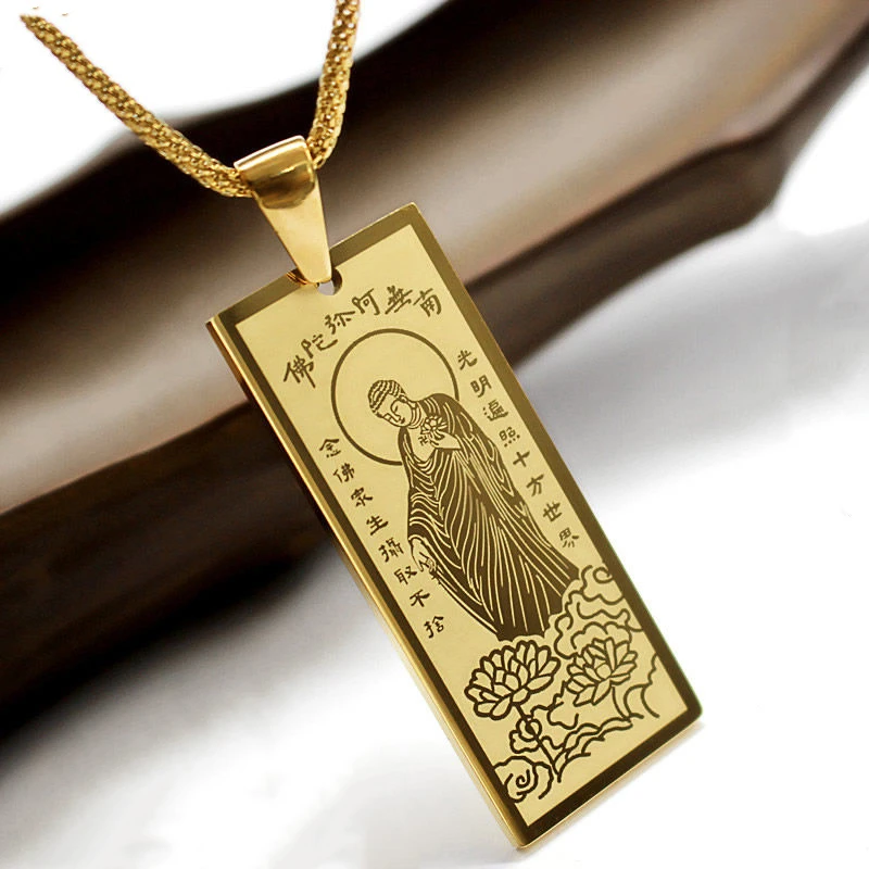 Nanwu Amitabha pendant, Pendant Amulet, full mantra necklace, small pendant of Buddha statue