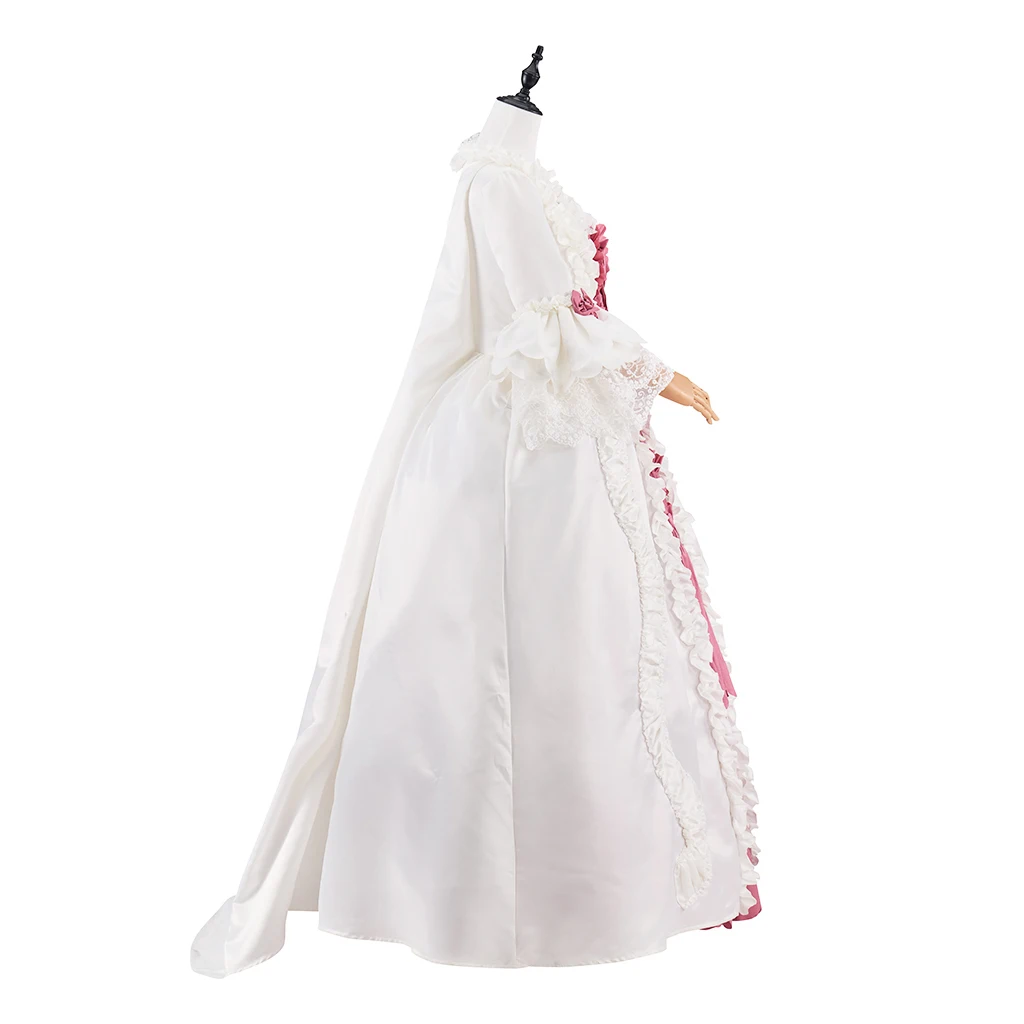 María Antonieta corte barroco blanco rosa rococó Colonial georgiano traje vestido de baile vestido de novia Medieval renacentista