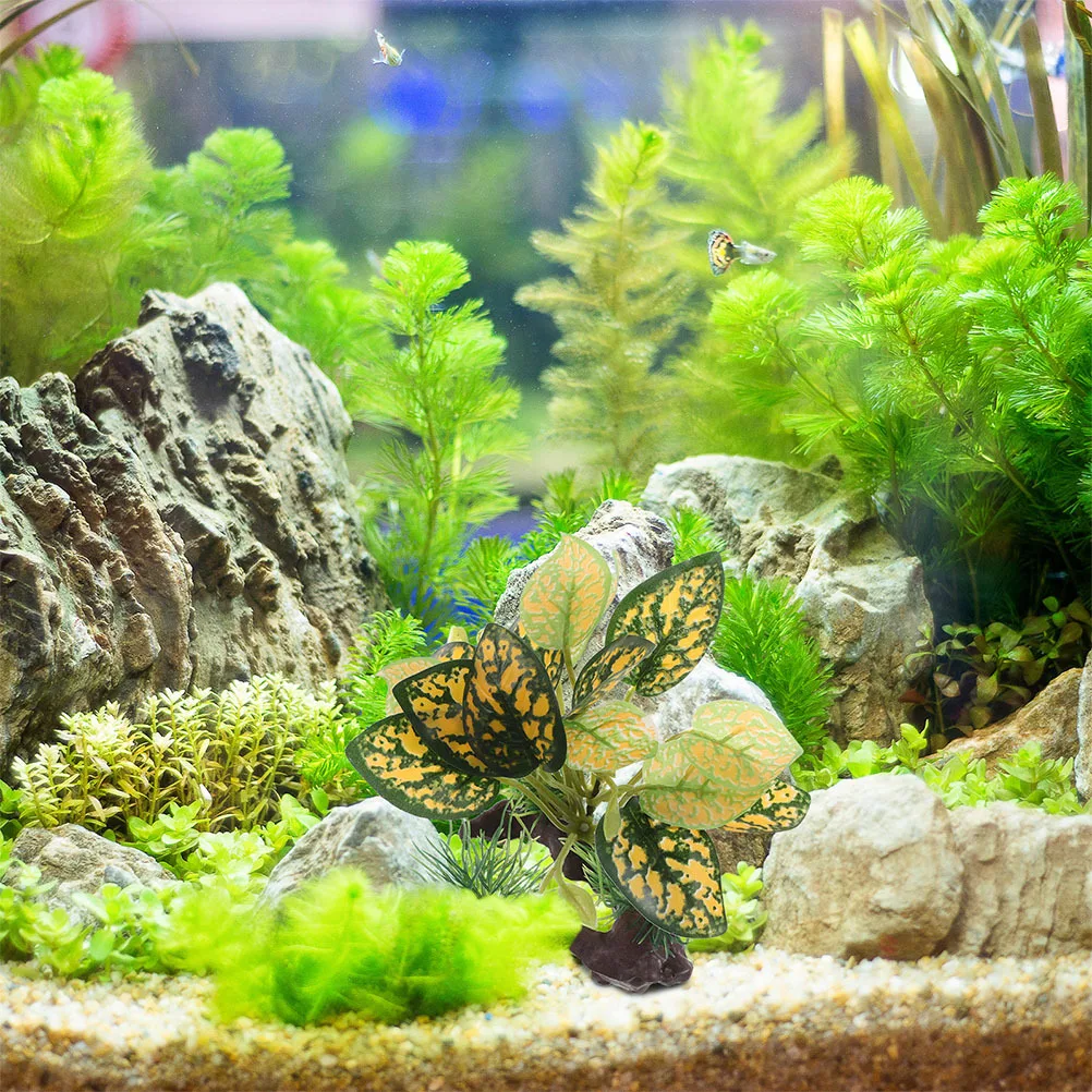 

2Pcs Artificial Aquarium Plants Natural Lifelike Plastic Greenery Fish Tank Decorations Realistic Aquatic Plants Terrarium