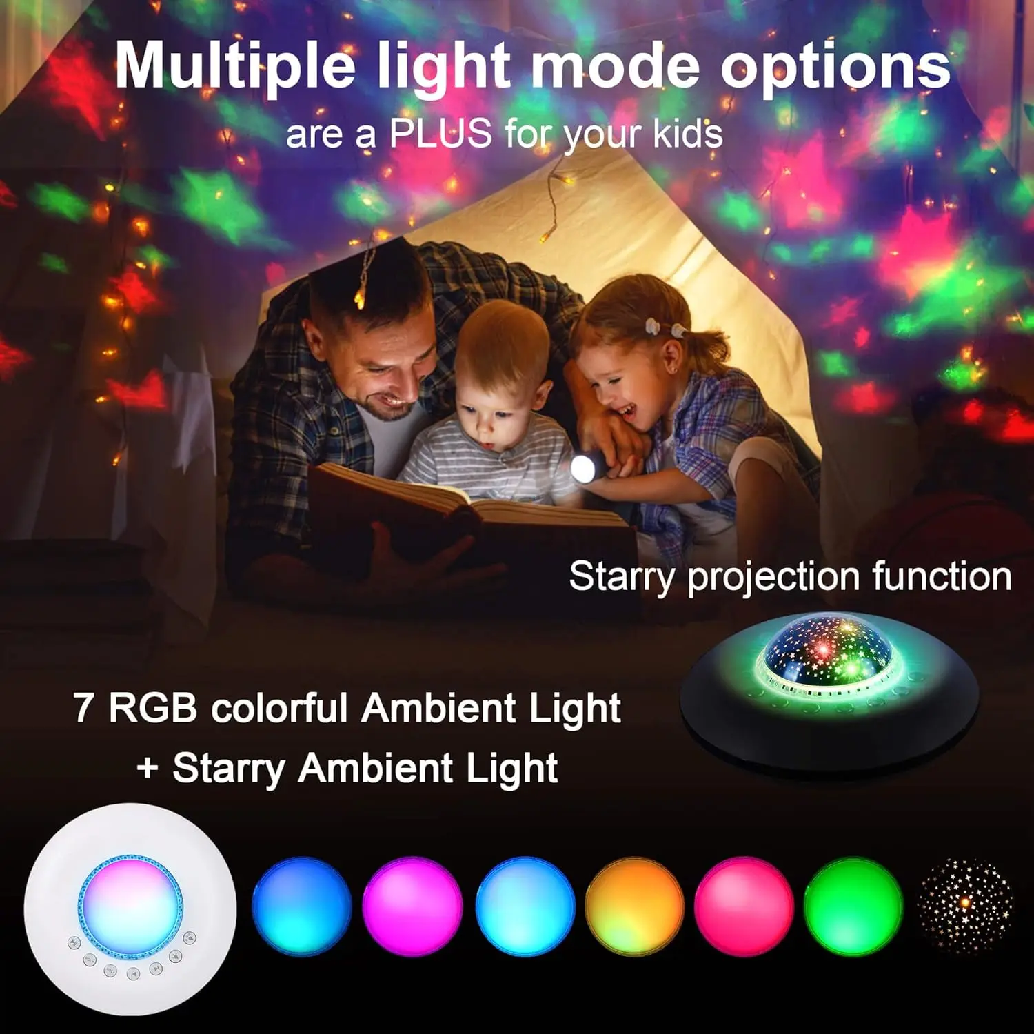 White Noise Machine 7 Colors Night Light 28 Soothing Sounds for Yoga Meditation Adults Baby Kids Sleep Machines for Home Office