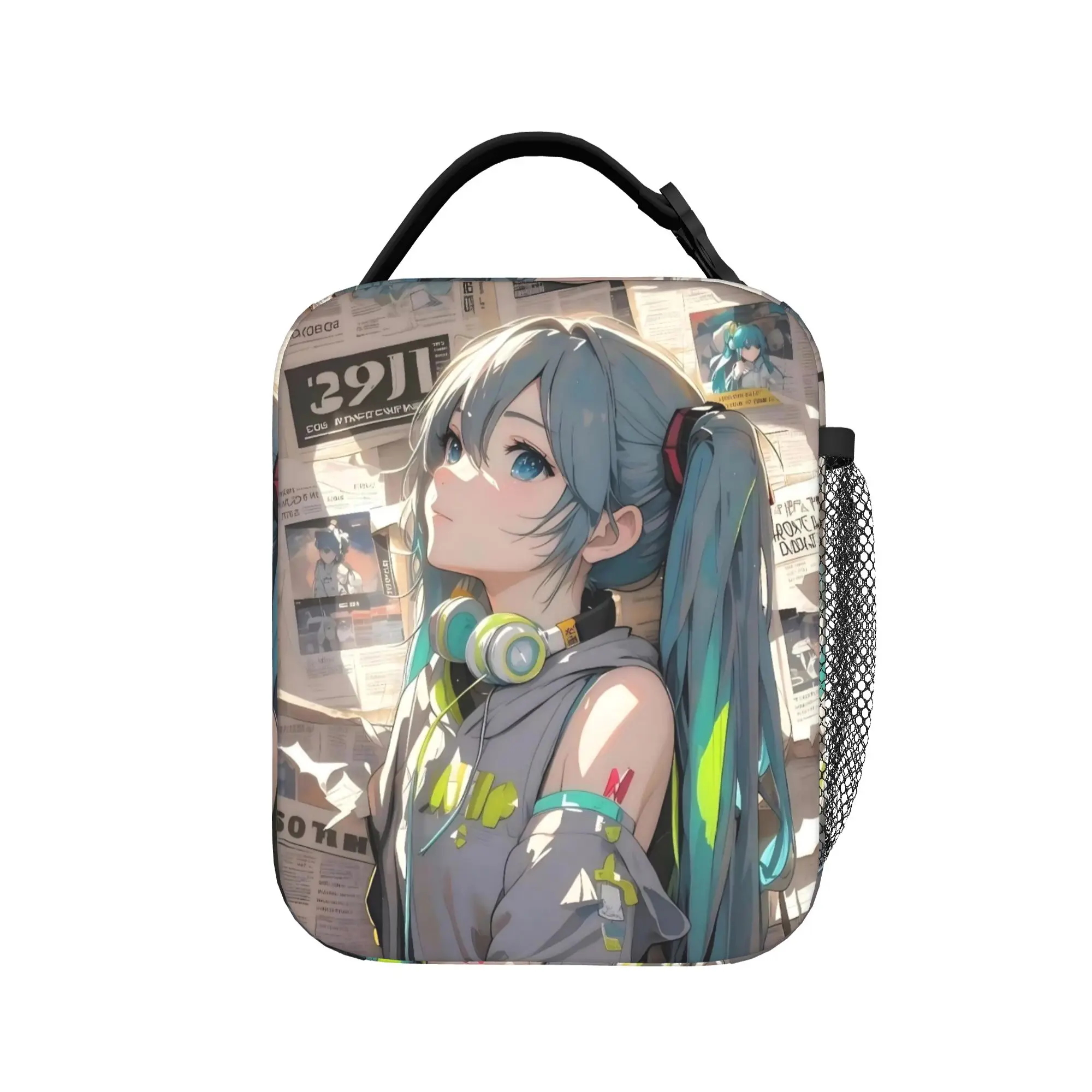 hatsune-miku-cartoon-singer-bolsa-termica-isolada-reutilizavel-recipiente-para-almoco-lancheira-grande-bolsa-para-alimentos-praia-piquenique