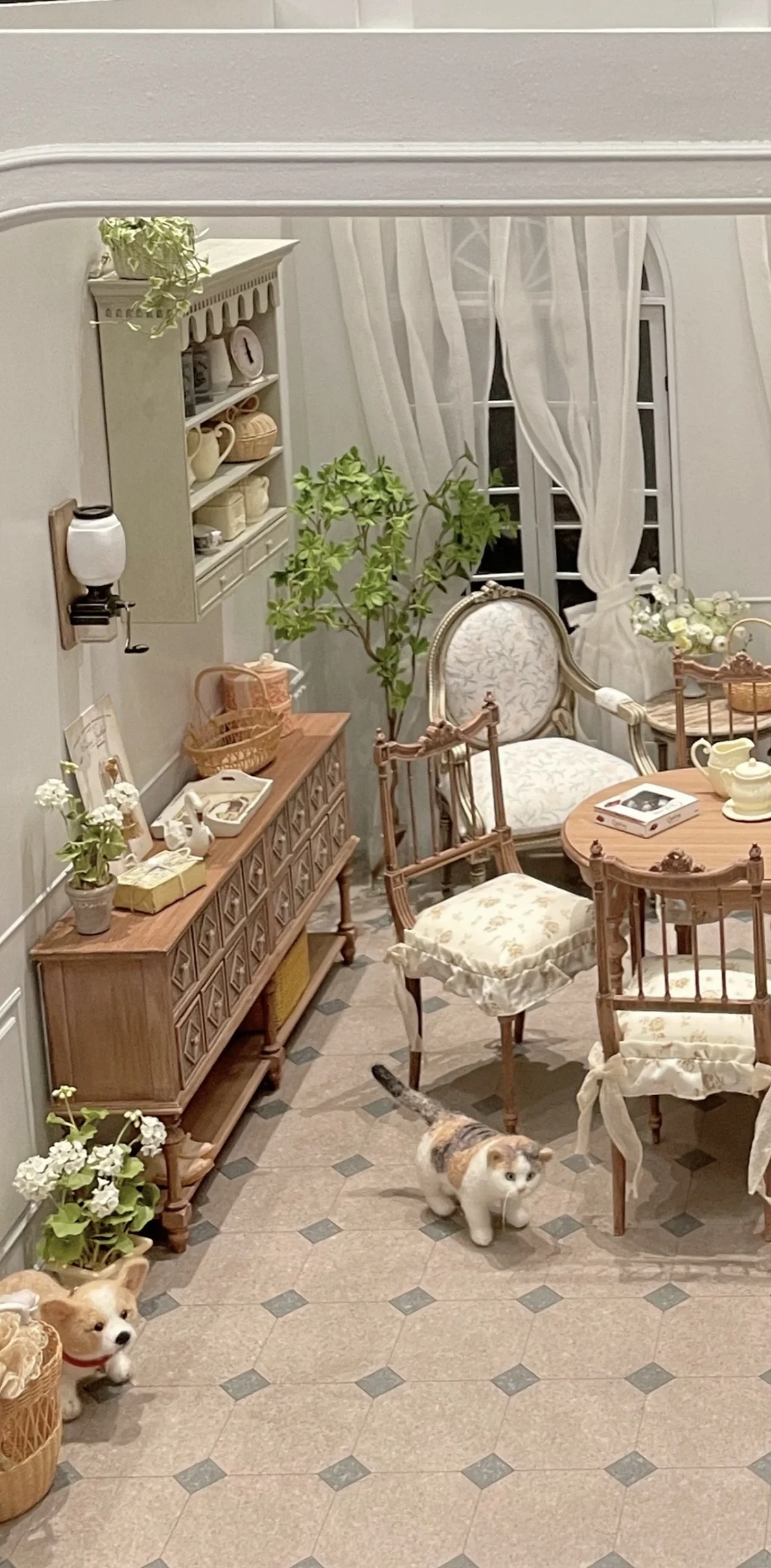 1/6 미니어처 가구 플로어 램프 옷장, 빈티지 시계 파일 캐비닛, 소파 모델 인형 집, DIY 액세서리, 미니어처 도시 선물