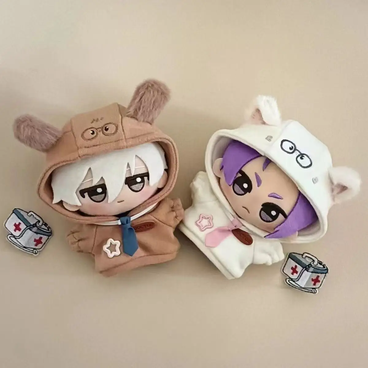 

Kawaii Sweatshirt Jacket For 10cm Cotton Doll Casual Hoodie With Tie Medicine Box Doll Clothes Lovely Outfit Dolls Accessories