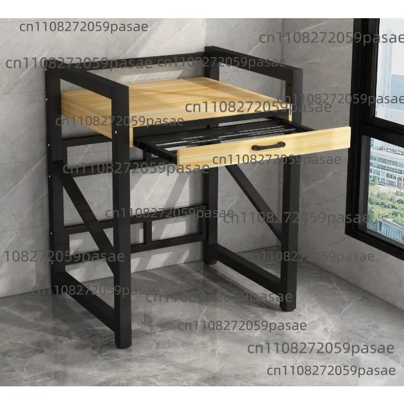 Washing Machine Rack, Drum Floor-to-ceiling Dishwasher Storage Rack, Balcony Double-layer Dryer Stacking Rack with Clothes