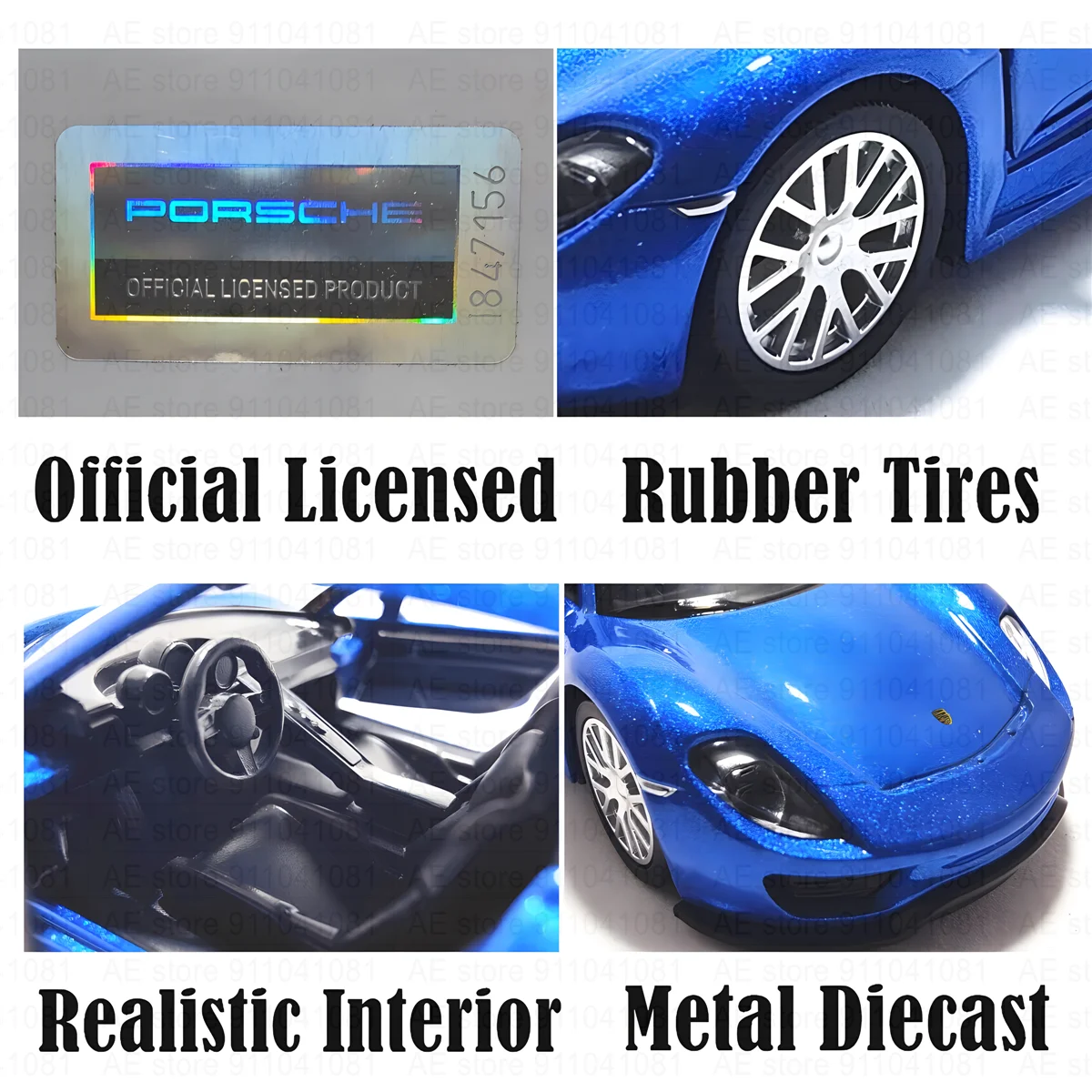 1:36 Metal Diecast Car Model Repilca Porsche 918 Spyder Scale Miniature Collection Vehicle Hobby Kid Xmas Gift Toy for Boy