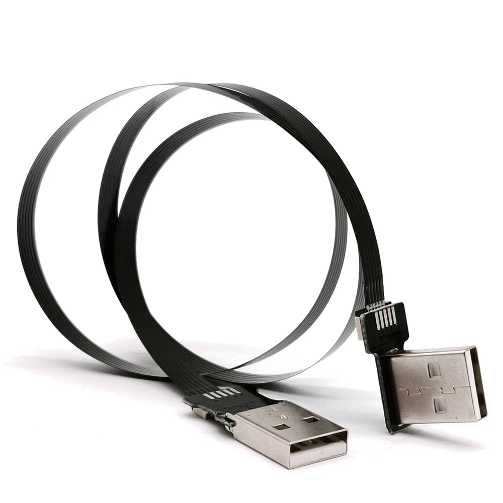 0.05M-1M dual head USB data cable, flat and ultra-thin detachable connection cable, laptop set-top box, car data cable