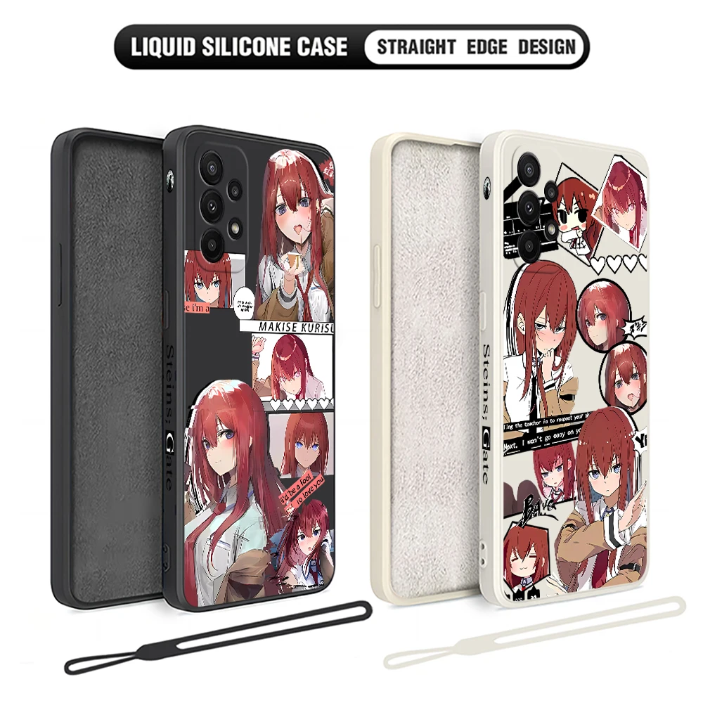 Steins Gate Game Phone Case For Xiaomi Poco M5 X5 F5 F4 X4 M4 F3 X3 M3 F2 X2 GT Pro C40 C31 4G 5G Cover With Hand Strap