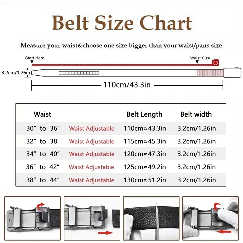 Genuine Leather Ratchet Belt For Men Casual Retro Leather Belt Youth Jeans Belt, Father's Day Gift