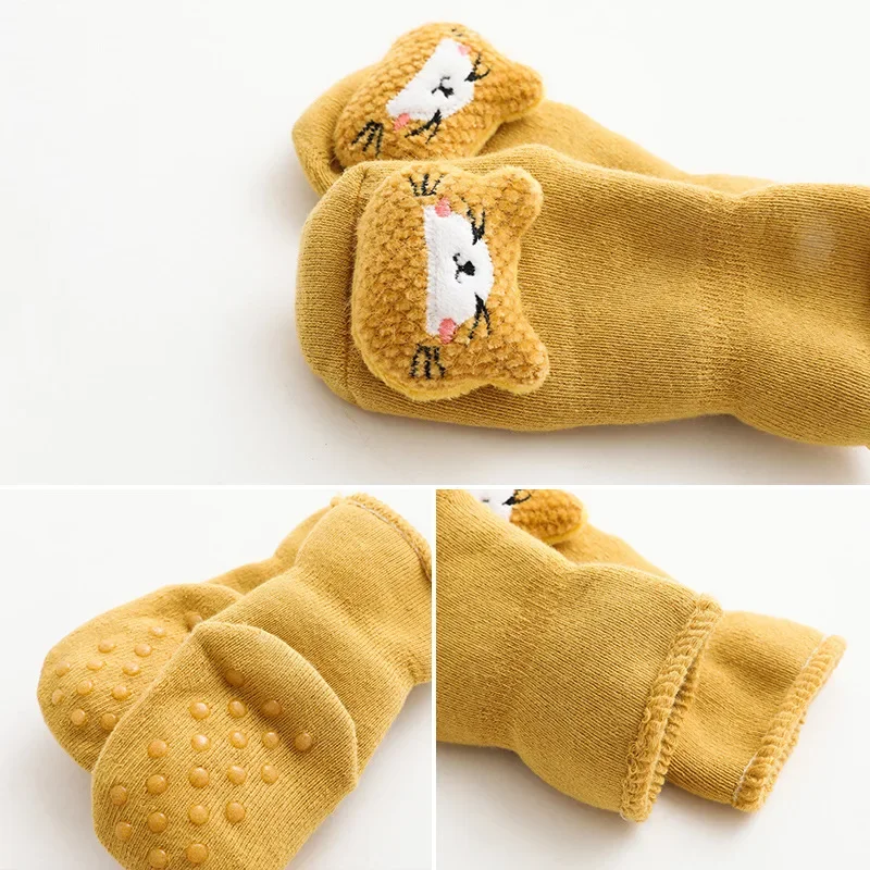 Warm Plush Baby Slippers Autumn Winter Toddler Floor Sock Shoes Cartoon Baby Socks for Girl Boys Rabbit Anti Slip Socks