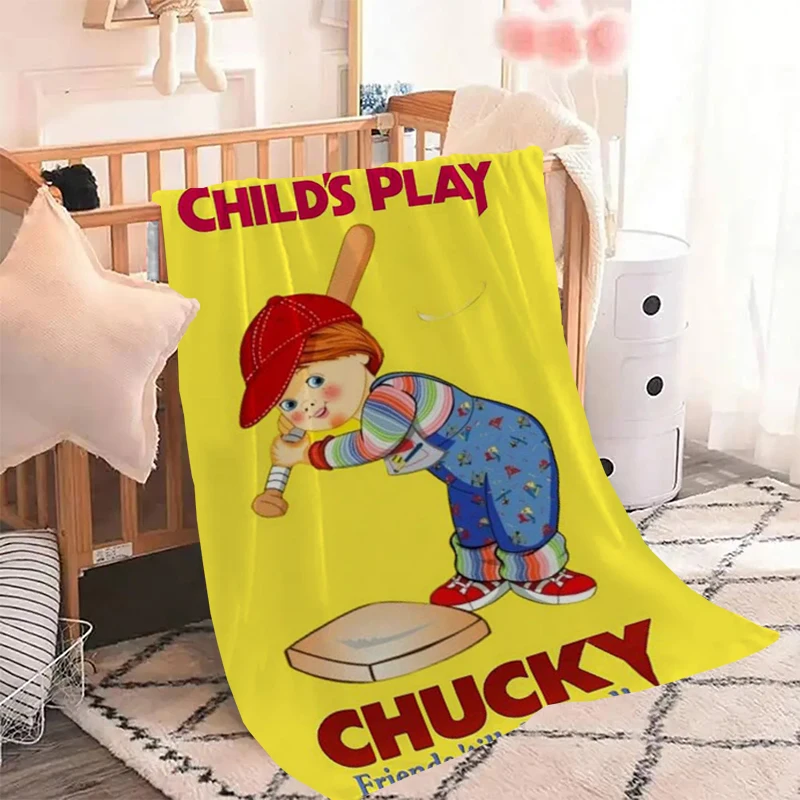 

Bride of Chucky Throw Summer Blankets for Decorative Sofa Cushion Blanket Fluffy Microfiber Bedding Knee Bed Double Fleece Soft