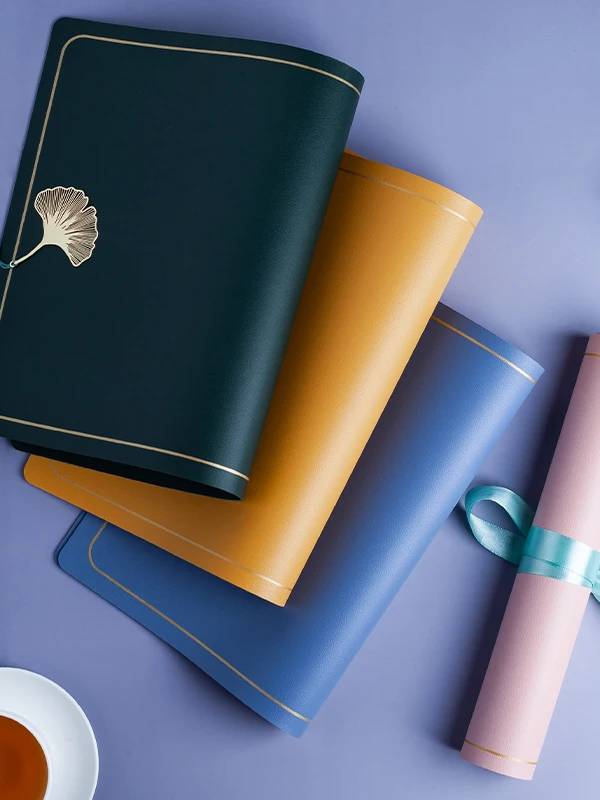 

Luxury Leather Dining Mat Hotel Restaurant Bowl Plate Pad Eco-friendly Heat Insulation Waterproof Oil-resistant Table Mat