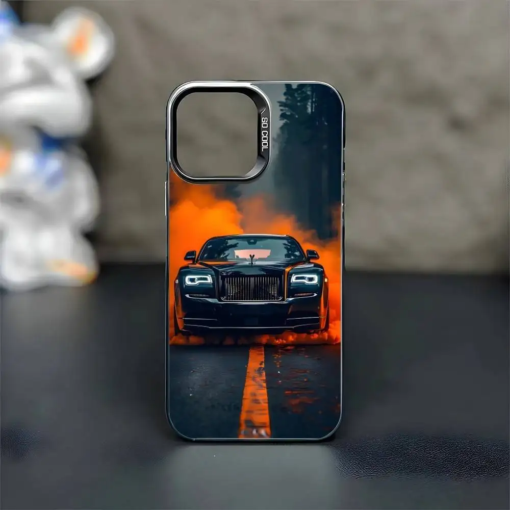 De ultieme luxe sedan telefoonhoesje voor iPhone 16,15,14,13,12,11, Mini, Pro, MAX zwarte matte schokbestendige hoes