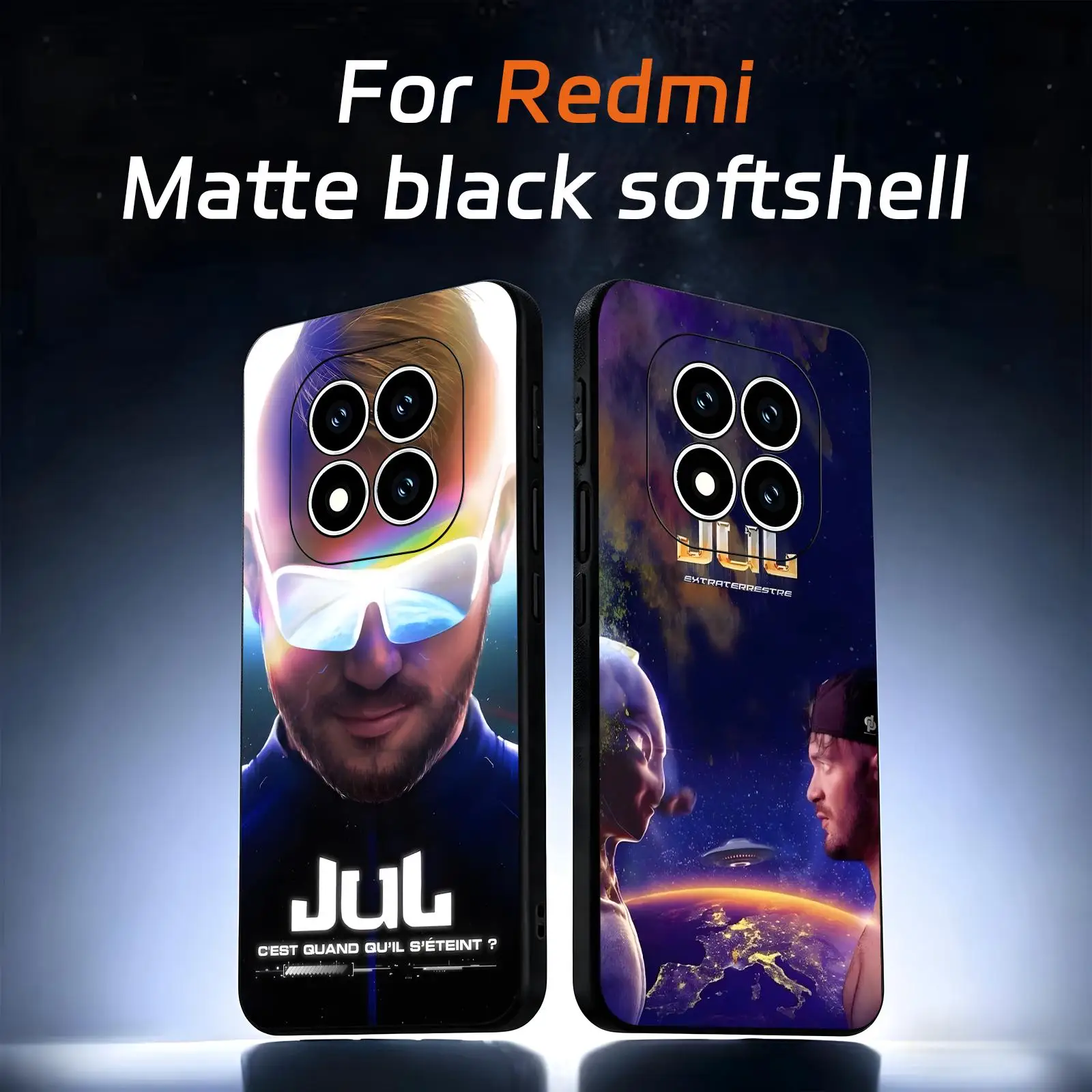 Coque de téléphone souple noire Rapper Team Jul pour Redmi Note15 14 13 12 11Pro Plus 5G 14C A3