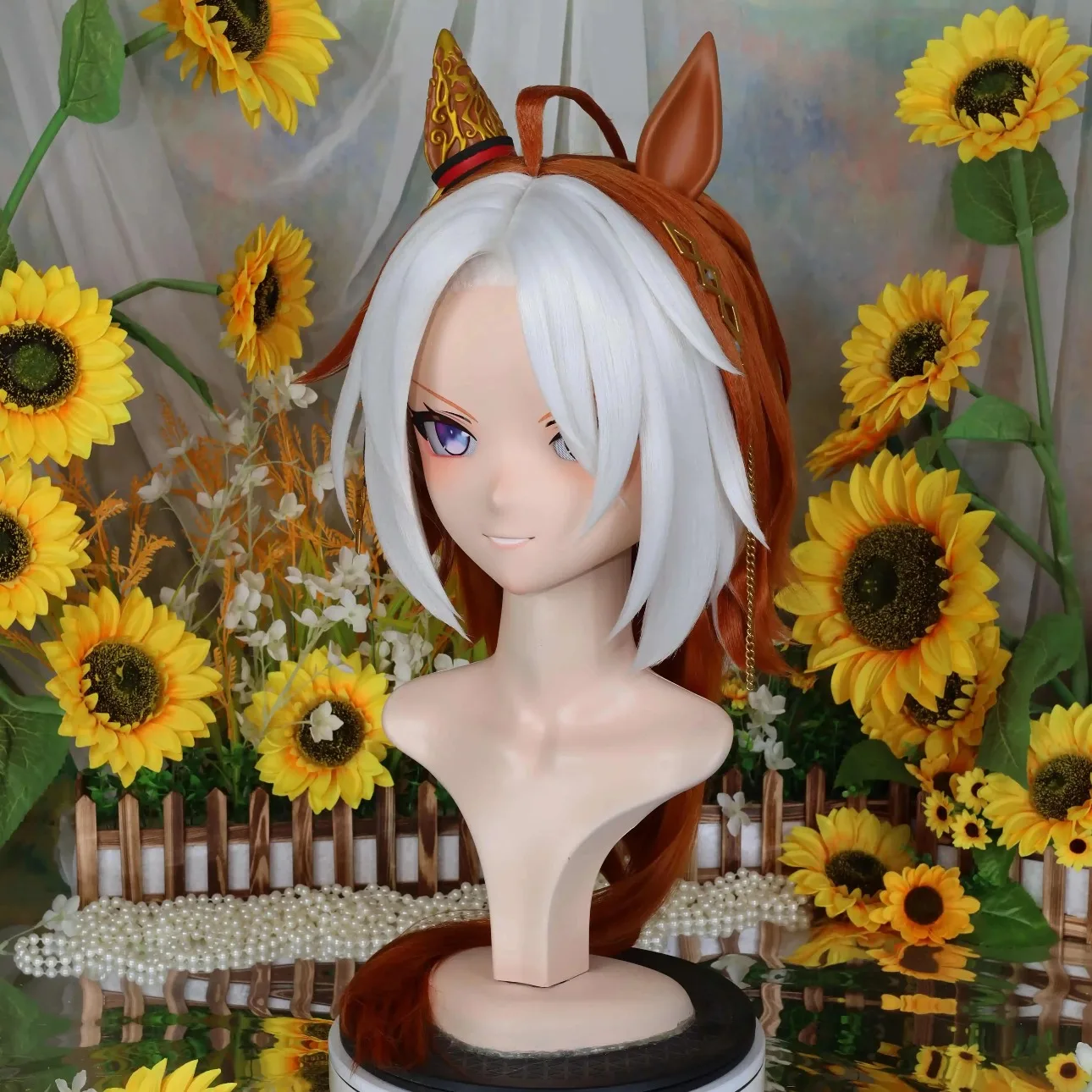 Kigurumi gold giant NFD full headband lock cosplay headshell props costume anime game