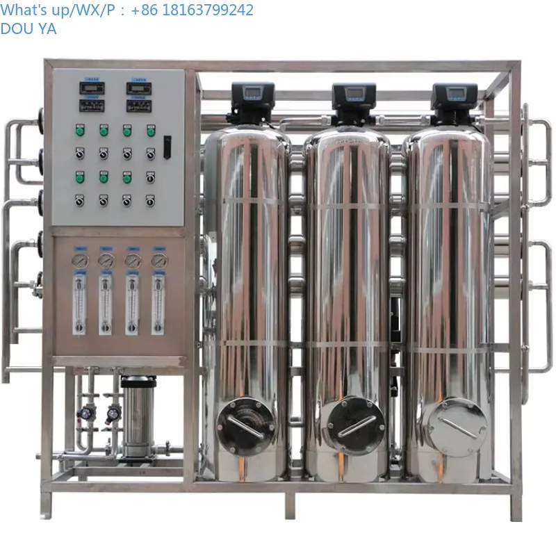 2026 1000LPH مرحلتين SS304 التناضح العكسي خط إنتاج المياه النقية الكامل للمياه المقطرة