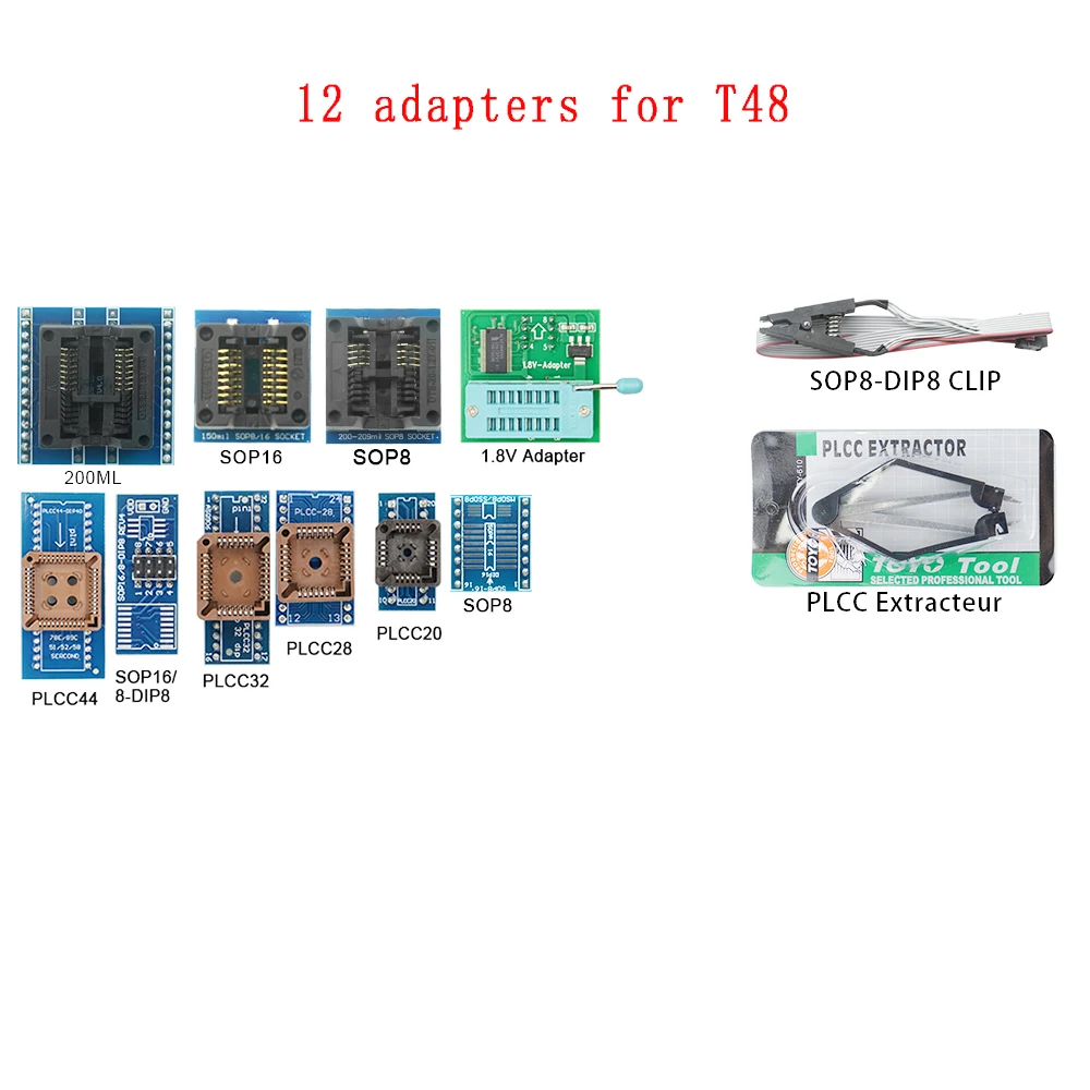 Original xgecu 12 Adapter only, for T48 Programmer TL866II Plus Universal TL866 Nand Flash AVR PIC Bios USB Programmer